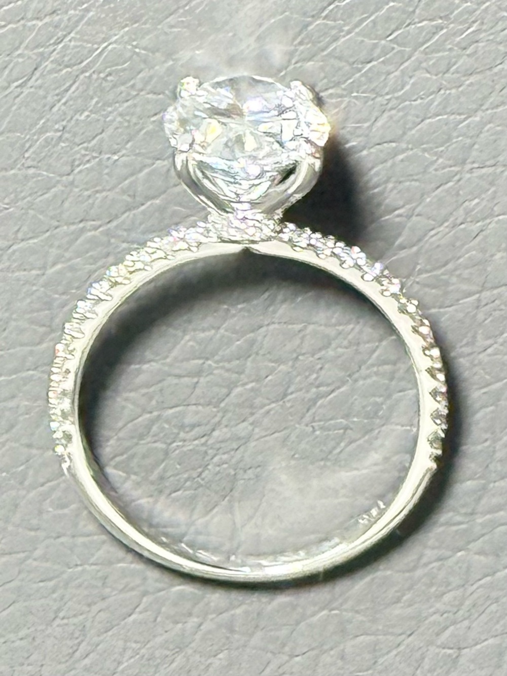 14K White Gold 4.0CT Oval Cut Hidden Halo Moissanite Ring - Picture 2 of 4